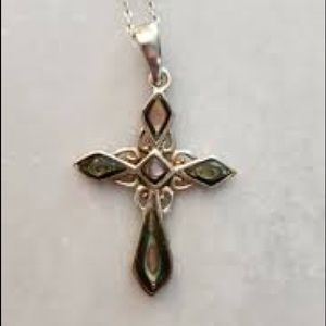 Genuine Abalone Cross Necklace